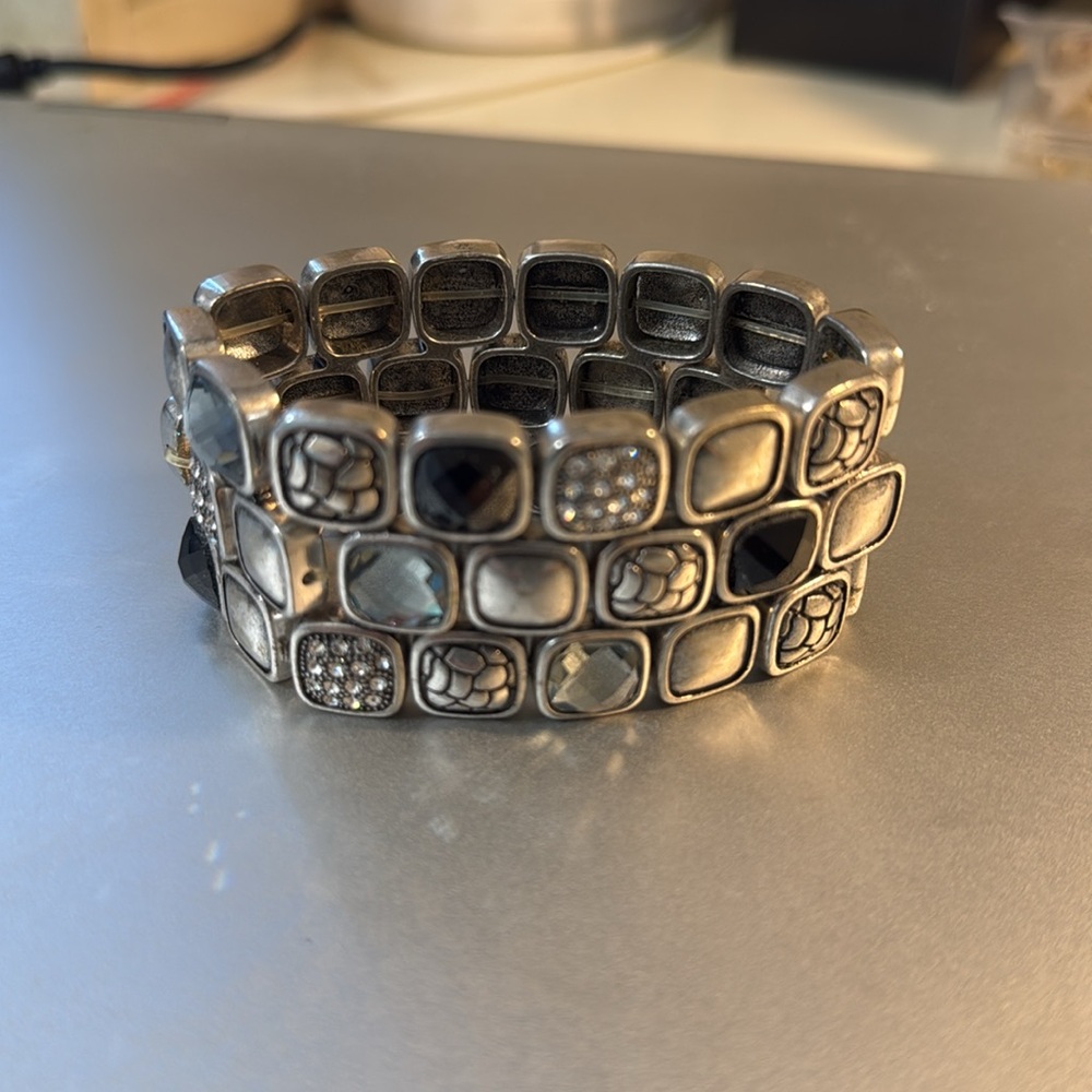 Chico’s Stretch Multi Stone Beautiful Cuff Bracel… - image 7